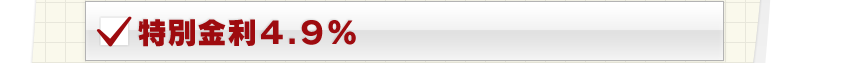特別金利４.９%