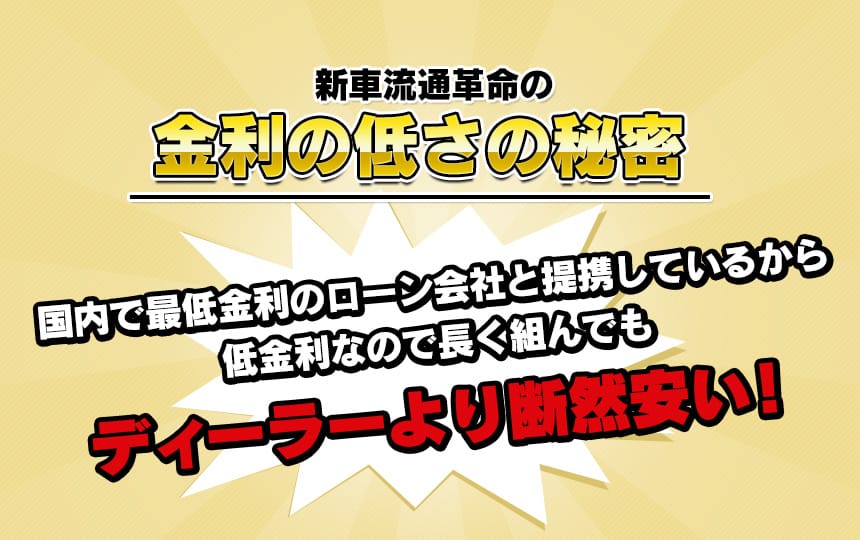 新車流通革命の金利の低さの秘密 