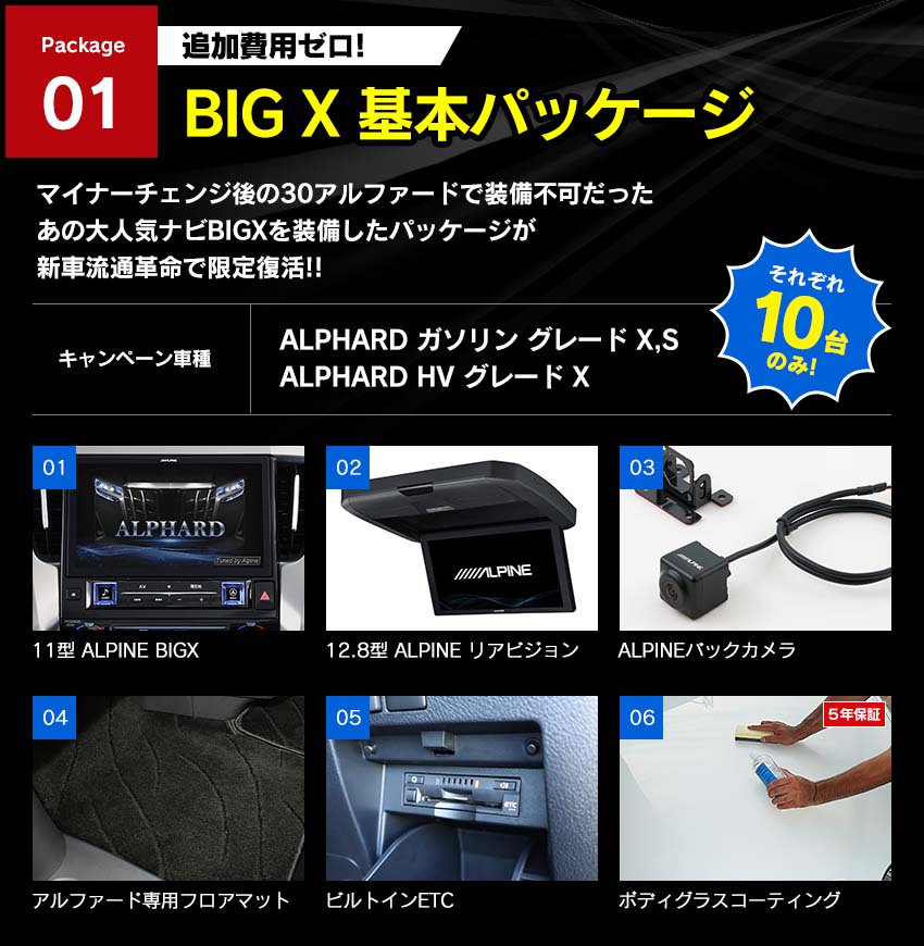 追加費用ゼロ！BIGX基本パッケージ
