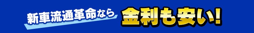 新車流通革命なら金利も安い!