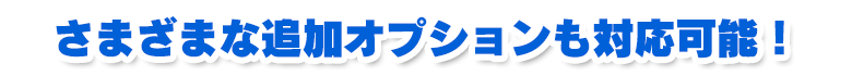 さまざまな追加オプションも対応可能！
